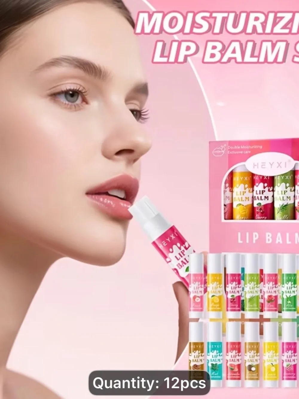 Forever 21 Sheer Glossy Pink Lip Balm Set (12pcs)